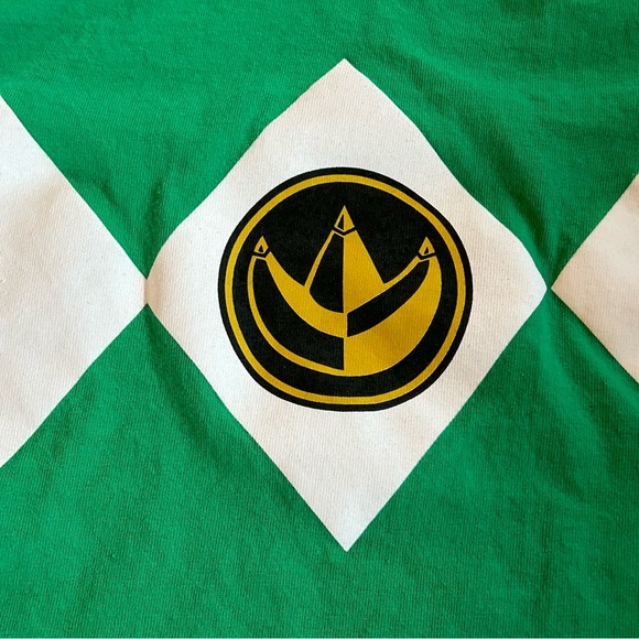 Green Ranger Mighty Morphin Power Rangers Tee Shirt Halloween Costume Large - Picture 2 of 5